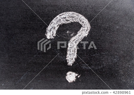 White color chak hand drawing in question mark White color chak hand drawing in question mark 42898961