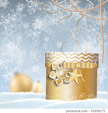 golden giftbox, christmas motive golden giftbox, christmas motive 42899175