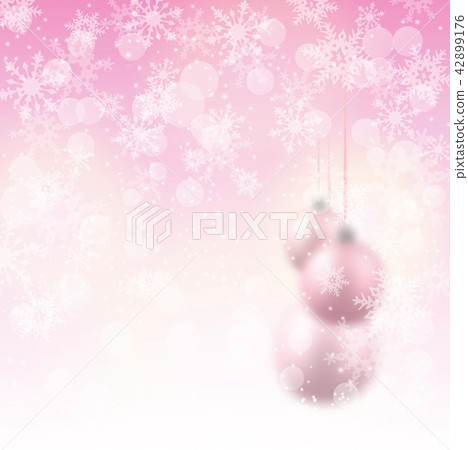 christmas background with pink blurred balls 42899176