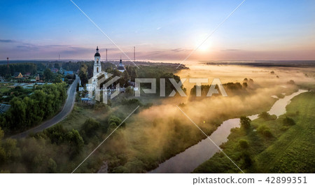 Sunrise over Sherna river in Filippovskoe, Russia Sunrise over Sherna river in Filippovskoe, Russia 42899351