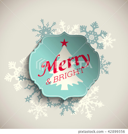 ext merry and bright with abstract snowflakes 42899356