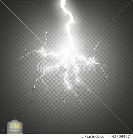 Set of lightnings. Thunder-storm and lightnings. Set of lightnings. Thunder-storm and lightnings. 42899457
