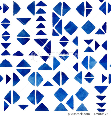 Tribal triangles in indigo blue Tribal triangles in indigo blue 42900576