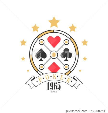 Poker logo since 1965, vintage emblem for poker club, casino, championship vector Illustration on a 42900751