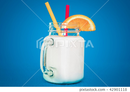 Milkshake on vintage blue Milkshake on vintage blue 42901118