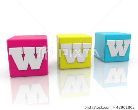 WWW Concept on colorful cubes 42901802