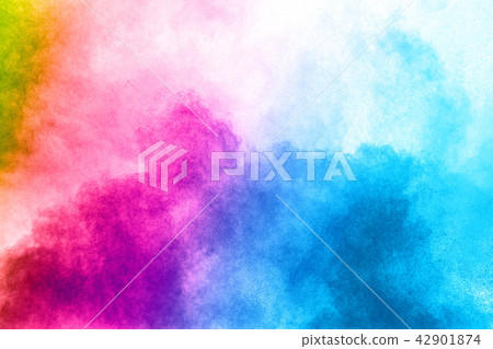 abstract color powder explosion on white. abstract color powder explosion on white. 42901874