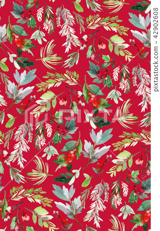 Seamless watercolor Christmas pattern Seamless watercolor Christmas pattern 42902608