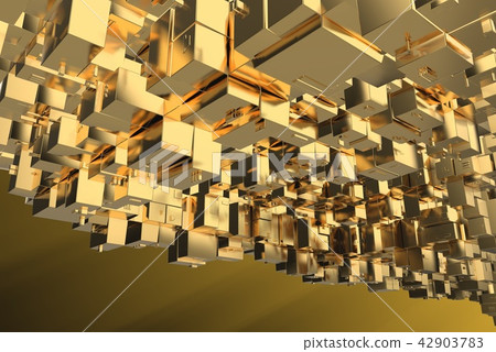 Wealth rich concept idea Golden city at sunset rays Abstract space background.3D illustration 42903783