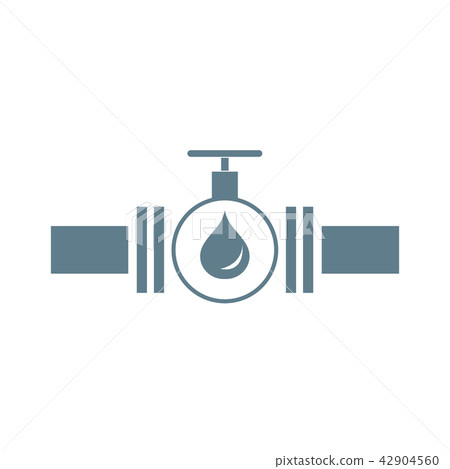 Stylized icon of the pipe with a valve and fuel Stylized icon of the pipe with a valve and fuel 42904560