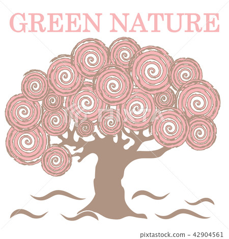 creative tree with inscription GREEN NATURE creative tree with inscription GREEN NATURE 42904561