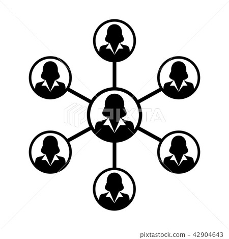 Social network icon vector female group of persons Social network icon vector female group of persons 42904643