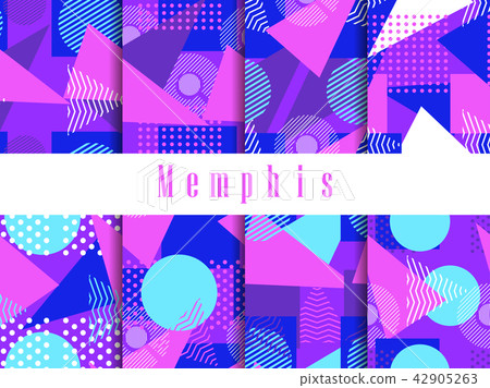 Memphis seamless pattern set. Geometric elements 42905263