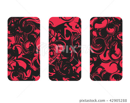 Phone case set. Marbling pattern set. Marbled 42905288