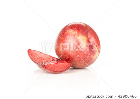Fresh pluot interspecific plums isolated on white 42906466