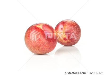 Fresh pluot interspecific plums isolated on white 42906475