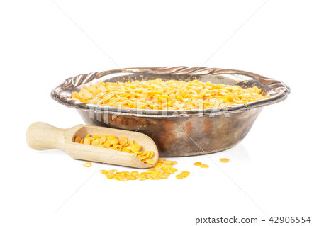 Raw red lentils isolated on white Raw red lentils isolated on white 42906554