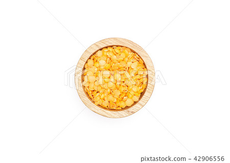 Raw red lentils isolated on white Raw red lentils isolated on white 42906556