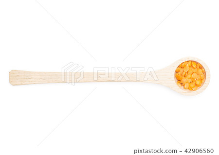 Raw red lentils isolated on white 42906560