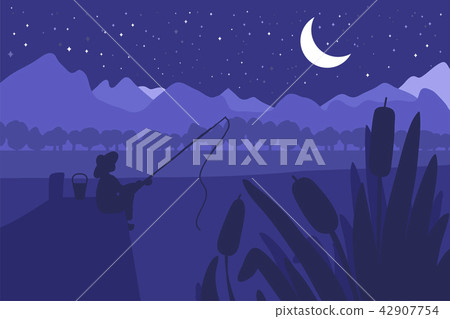 Fisherman with fishing rod Fisherman with fishing rod 42907754