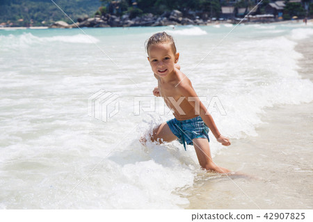 little boy in the sea in Thailand little boy in the sea in Thailand 42907825