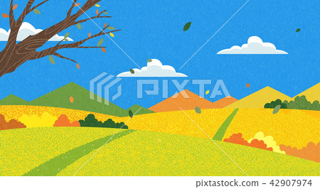 Vector - Natural scenery, spring, summer, fall and winter. Four seasons vector illustration 018 42907974