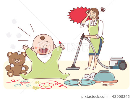 Vector - Illustration of the concept of life and work balance, super mom & business woman concept 004 42908245