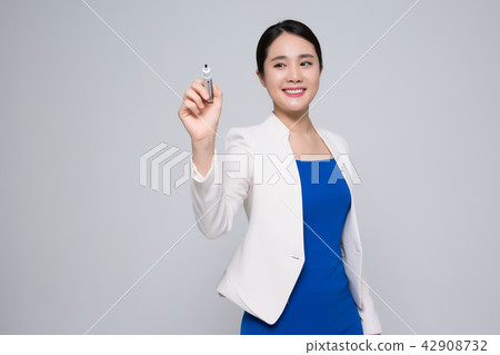 A career woman working in office, business concept stock photo isolated on white background. 274 A career woman working in office, business concept stock photo isolated on white background. 274 42908732