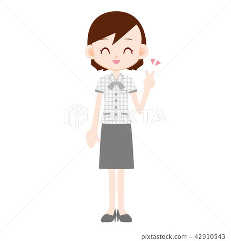 OL piece sign of white over blouse uniform OL piece sign of white over blouse uniform 42910543