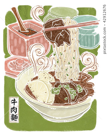 Beef noodle, noodle soup, food illustration Beef noodle, noodle soup, food illustration 42912676
