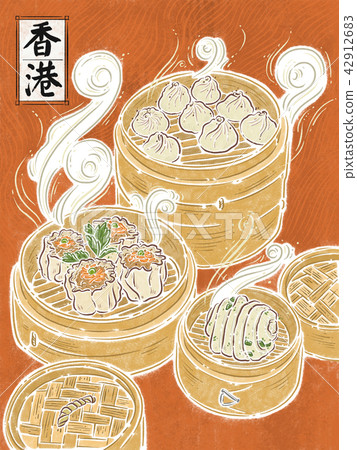 Hong Kong, food illustration, Xiao Long Bao 42912683