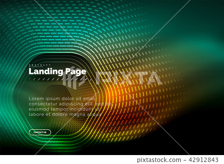 Neon glowing techno hexagon shape lines, hi-tech futuristic abstract background, landing page Neon glowing techno hexagon shape lines, hi-tech futuristic abstract background, landing page 42912843