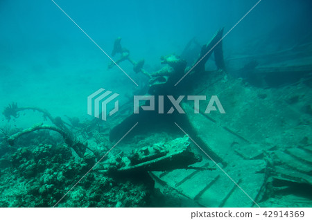 Metal bow of ship wreck 42914369
