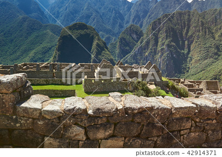 Ancient inca city in mountain landscape 42914371