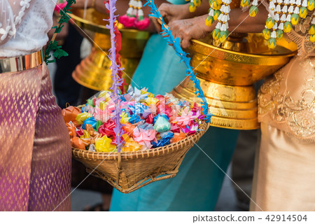 Ordination ceremony in buddhist change man to monk 42914504