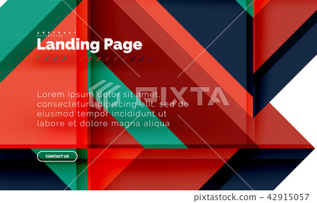 Square shape geometric abstract background, landing page web design template 42915057
