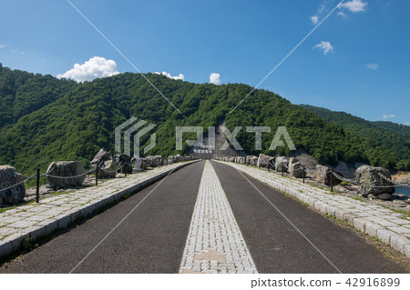 Nara-dam dam embankment Gunma Prefecture Mizukami cho Nara-dam dam embankment Gunma Prefecture Mizukami cho 42916899