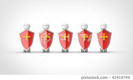 People with shields People with shields 42919749