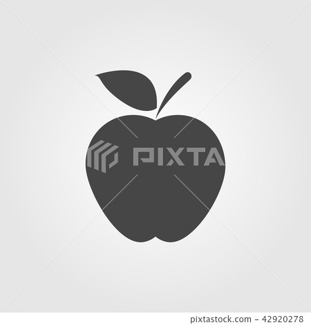 Apple icon flat style isolated on background. - Stock Illustration ...