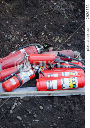 Piled Fire Extinguisher Piled Fire Extinguisher 42920531
