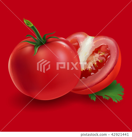 Tomatoes on a red background 42921441