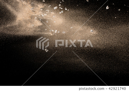 Dry river sand with stone explosion. Dry river sand with stone explosion. 42921740