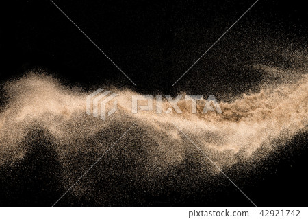 Dry river sand with stone explosion. Dry river sand with stone explosion. 42921742
