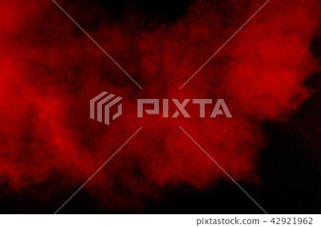 Abstract red powder explosion on dark background. Abstract red powder explosion on dark background. 42921962