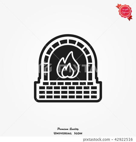 Oven, fireplace icon vector, food sign, illustration on background Oven, fireplace icon vector, food sign, illustration on background 42922516