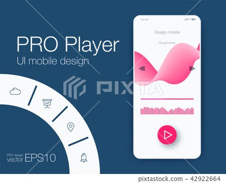 UX audio player templates. Stock vector eps10 UX audio player templates. Stock vector eps10 42922664