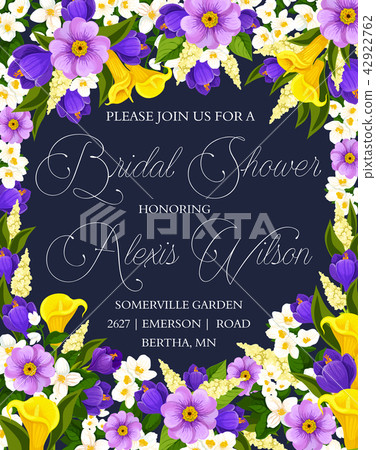 Wedding bridal shower party invitation poster 42922762