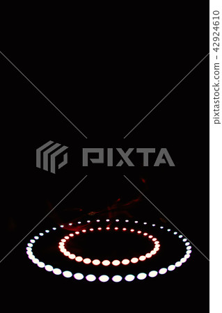 Perspective circle light from LED and smoke. Perspective circle light from LED and smoke. 42924610