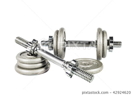 Dumbbell on the white background. Dumbbell on the white background. 42924620