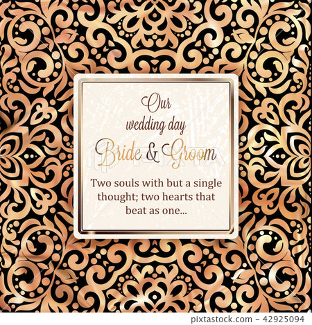 Gold Wedding Invitation card template design Gold Wedding Invitation card template design 42925094